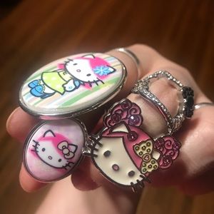 Hello Kitty Swarovski Crystal rings